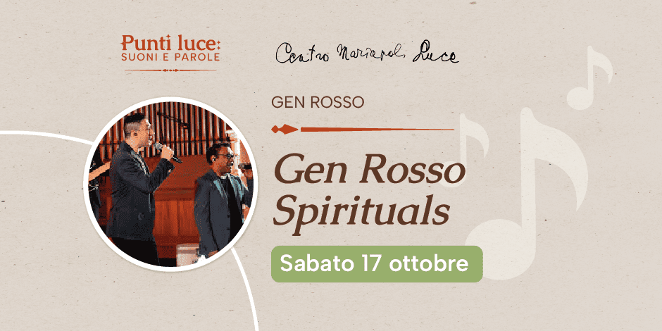copertina evento Gen Rosso Spirituals con data ed ora dell'evento